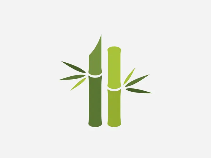 Green Bamboo Logo, vector illustration Design