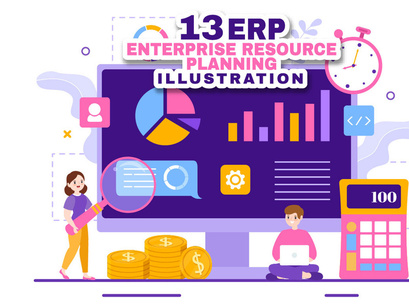 13 ERP Enterprise Resource Planning System Illustration