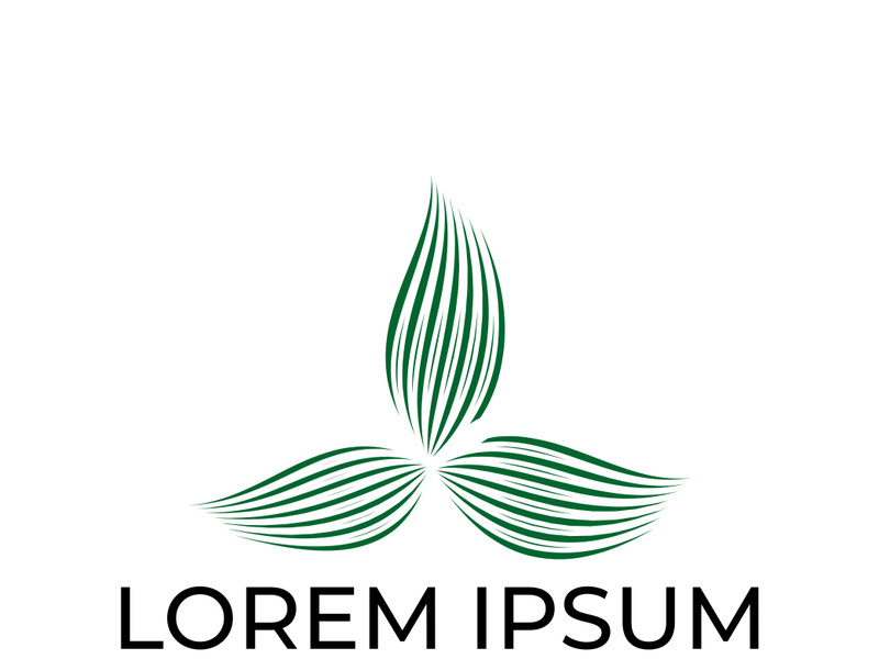 Green leaf logo design vector illustration