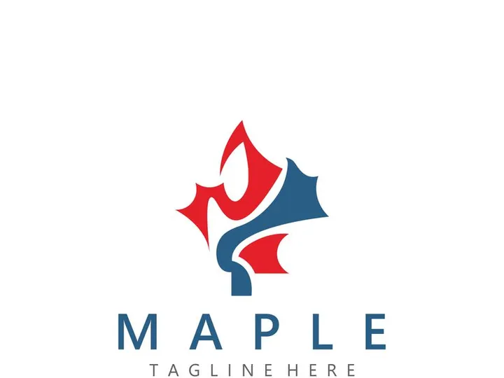 Maple leaf style logo simple design graphic illustration