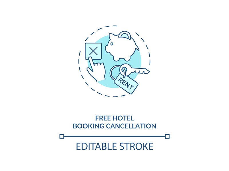 Free hotel booking cancellation concept icon