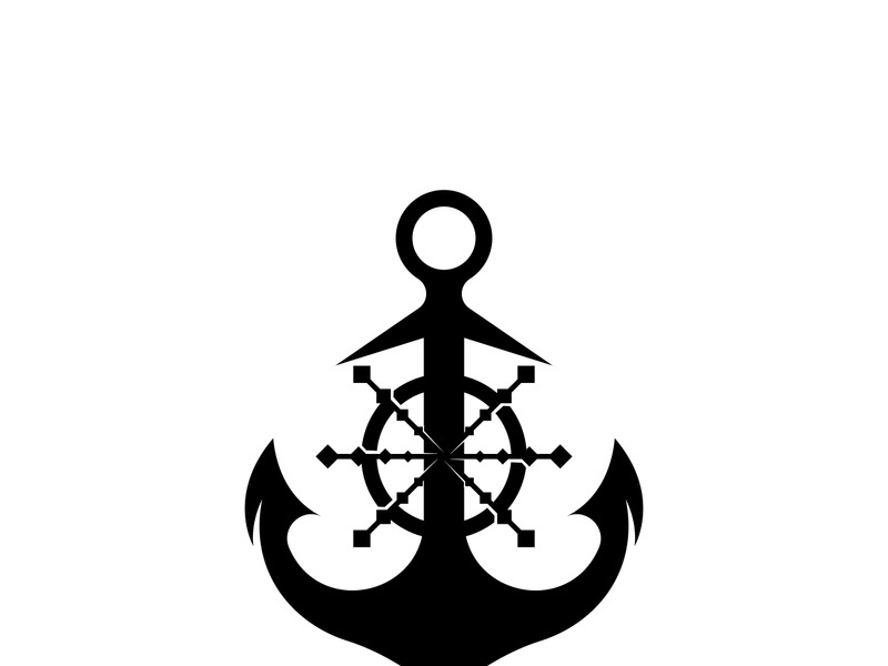 Anchor logo icon boat ship marine navy design vector