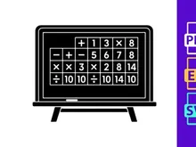 Math Blackboard with Equations and Numbers