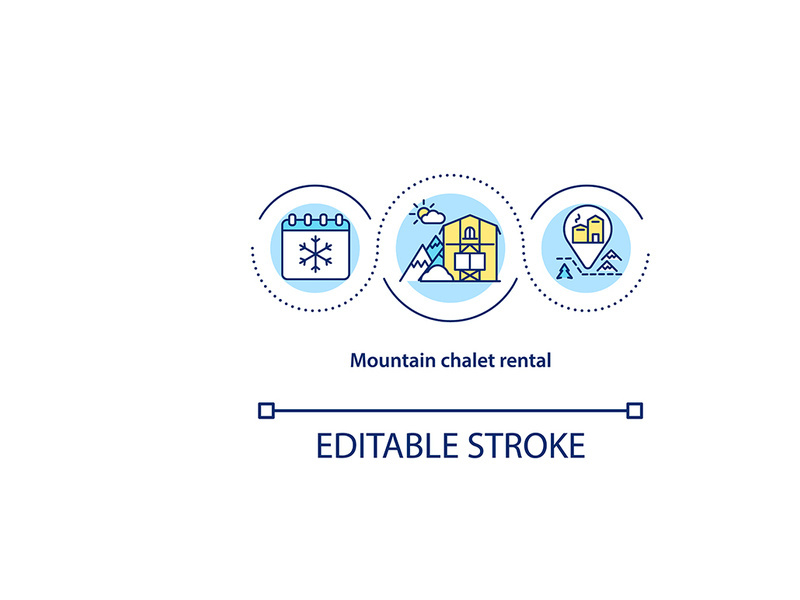 Mountain chalet rental concept icon