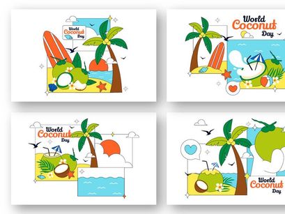 10 World Coconut Day Illustration