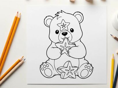 Cute polar bear holding snowflake vector illustration flat design