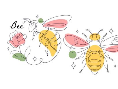 5 Bee Vector Illustration