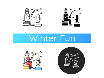 Ice fishing icon preview picture