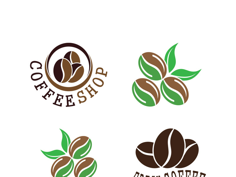 Coffee bean icon vector illustration template