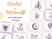 WitchCraft crystal vintage witch magic vintage doodle