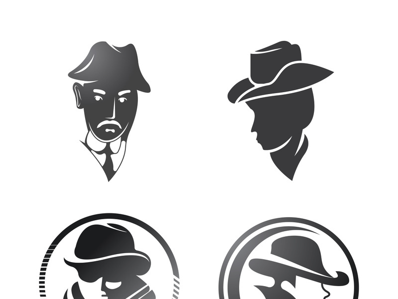Gentleman icon vector fashion boutique and design symbol template logo
