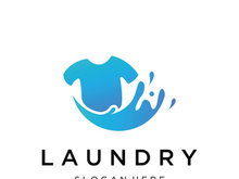 Laundry logo creative design with concept of washing machine, clothes or clothes, foam. Logo for washing , badge,company.