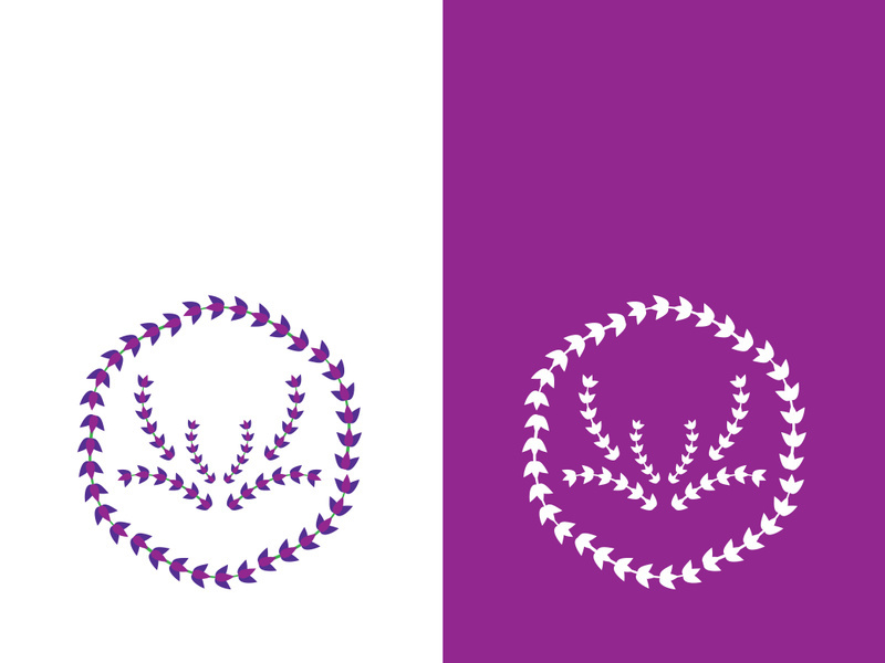 Fresh lavender flower logo vector flat design