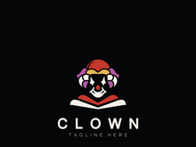 Clown head face logo jester minimalist joker design