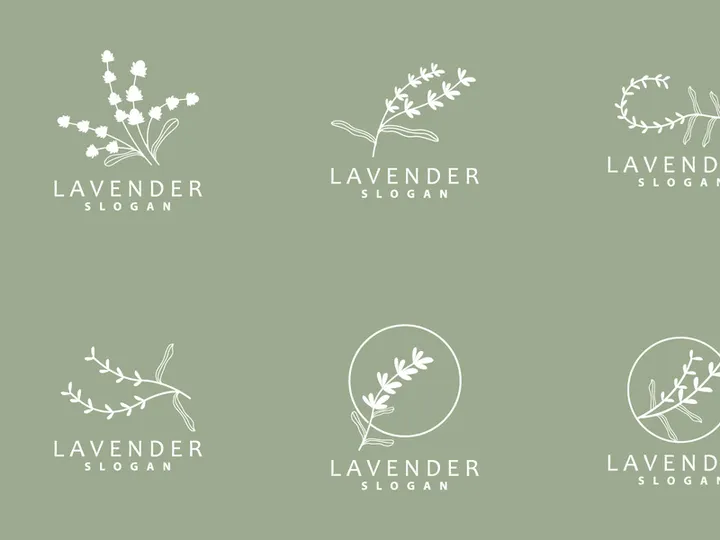 Lavender Logo Elegant Purple Flower Plant Illustration