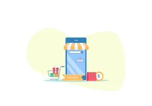 Shopping Online flat design concept