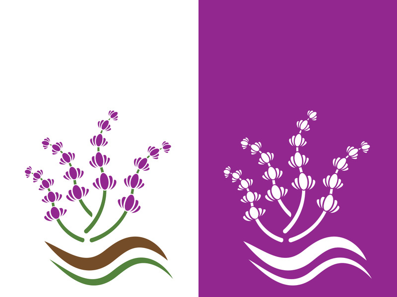 Fresh lavender flower logo vector flat design