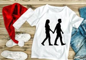 Couple Holding Hands Walking Silhouette
