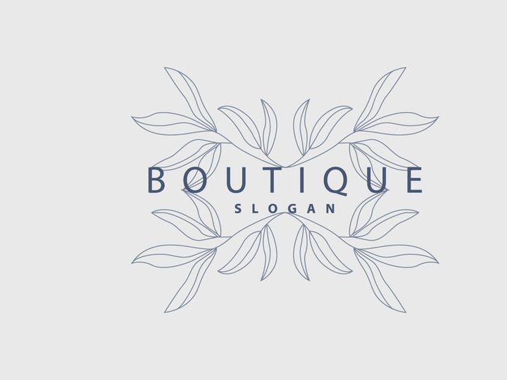 Leaf Line Logo, Beautiful Hand Drawn Design