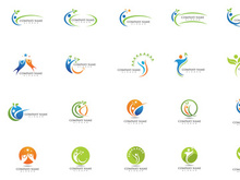 Healt people life leaf logo vector