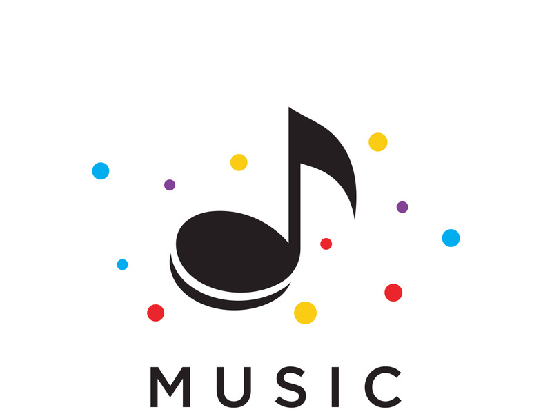 Creative musical note logo abstract design for vocal , music , course, choir, singer , education , concert.