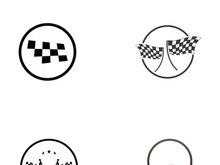 Creative and modern racing flag logo design.