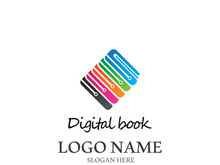 Digital book logo technology vector icon design