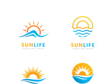 Sun logo icon vector design template