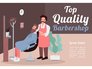 Top quality barber shop banner flat vector template preview picture