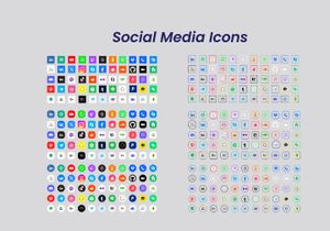 Popular social media logo icons