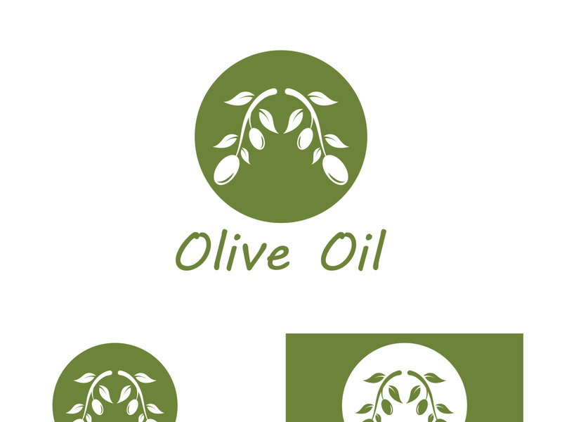 Branched olive fruit logo with creative idea.