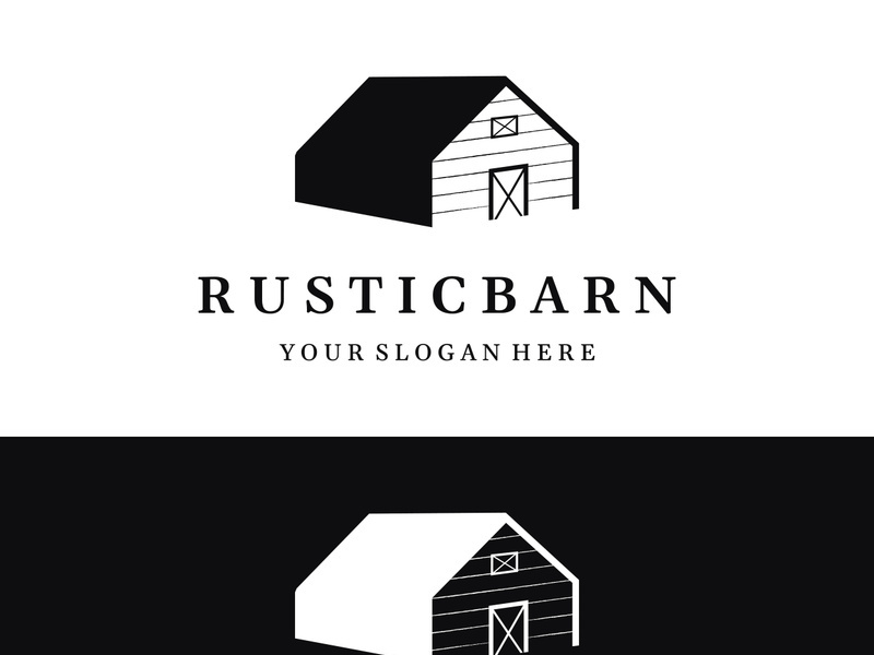 Logo design of organic farm house or barn or barn and animal farmhouse vintage.Vintage country logo.