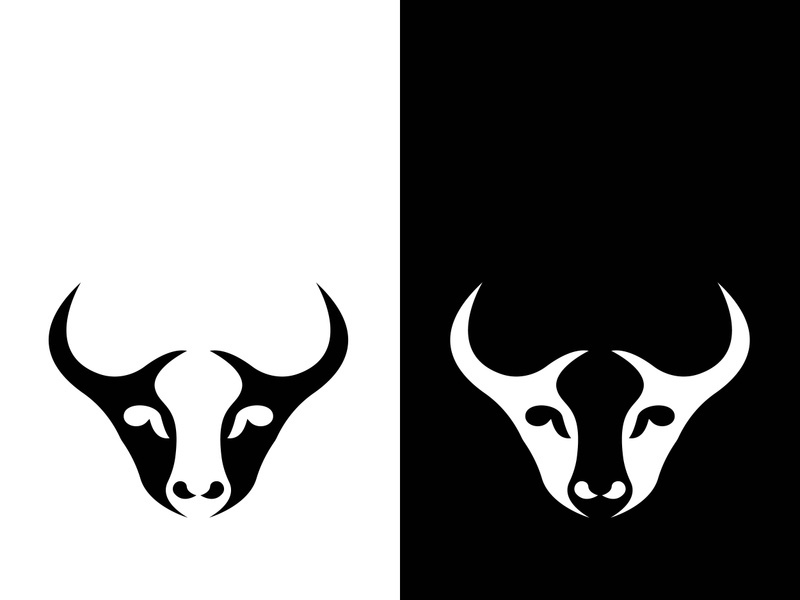 Bull head logo vector icon design