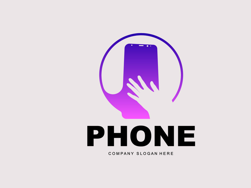 Smartphone Logo, Communication Electronics Vector, Modern Phone Design, For Company Brand Symbol