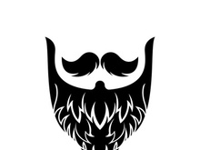 Beard icon logo and mustache vector illustration design symbol