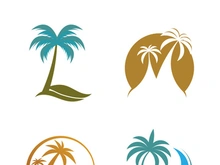 Palm tree summer logo template vector illustration