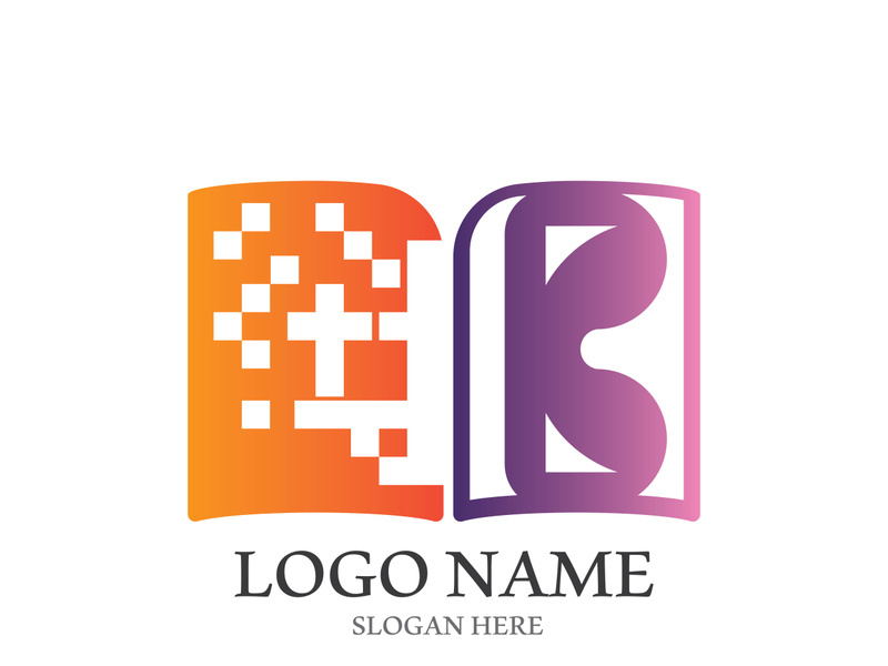 Digital book logo technology vector icon design
