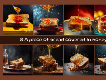 A piece of bread covered in honey preview picture