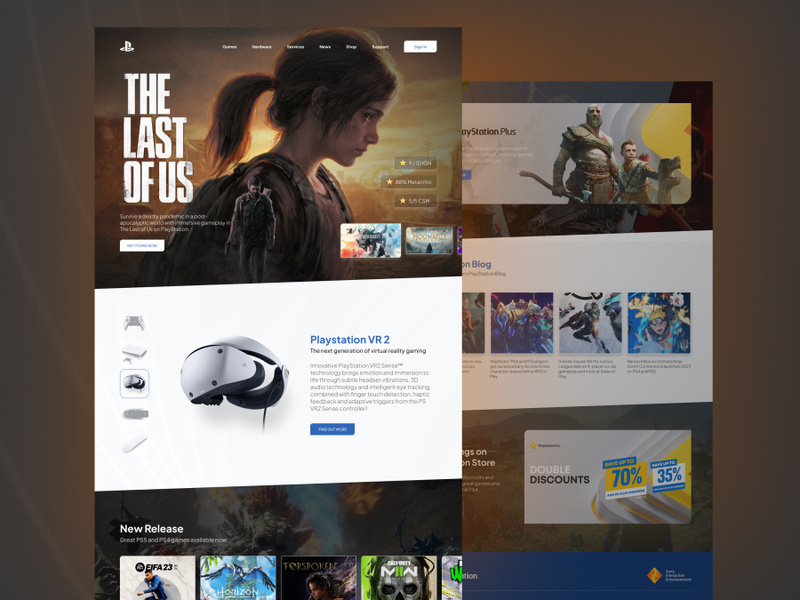 Playstation Website Redesign UI Kit for Figma - Elevate Your Gaming Experience