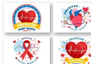 12 February is American Heart Month Illustration