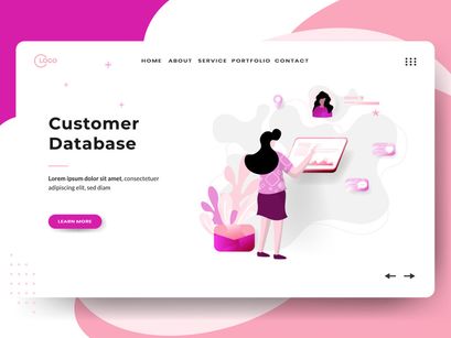 Business Online sets Illustration