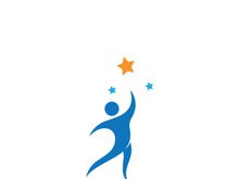 People star logo design to achieve a success or dream.