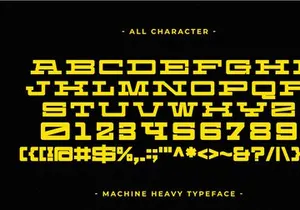 Machine Heavy - Condensed Slab Serif Font
