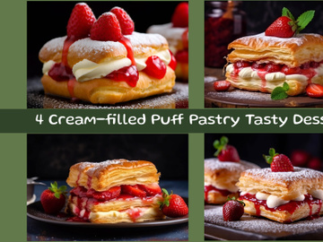 Cream-filled Puff Pastry Tasty Dessert preview picture