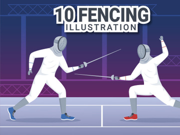 10 Fencing Player Sport Illustration preview picture