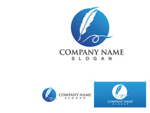 Feather pen sign Business logo vector icon