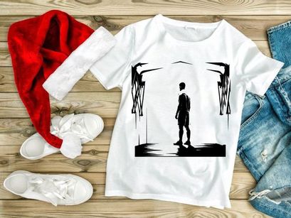 Silhouette of a man standing in a dark room with bright light