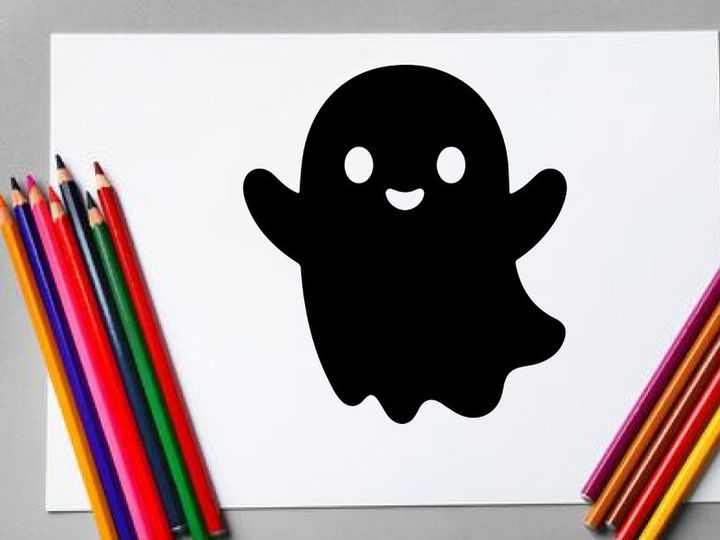 Cute Halloween Ghost Illustration for Kids and Holiday Decor
