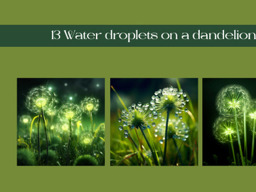 Water droplets on a dandelion preview picture