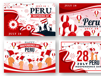 12 Peru Independence Day Illustration